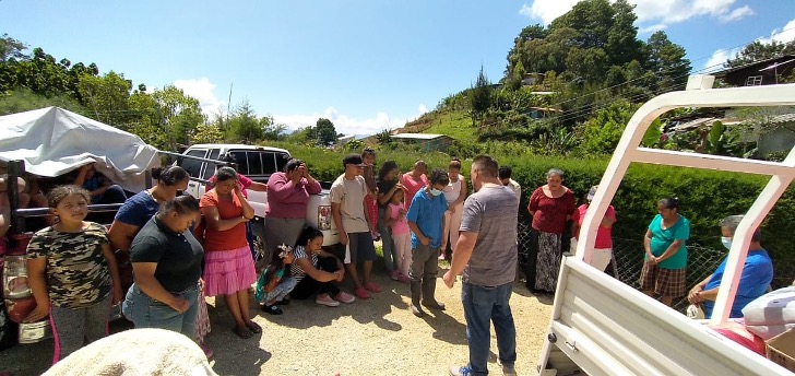 Food Handout in the La Tigra National Park Mountains