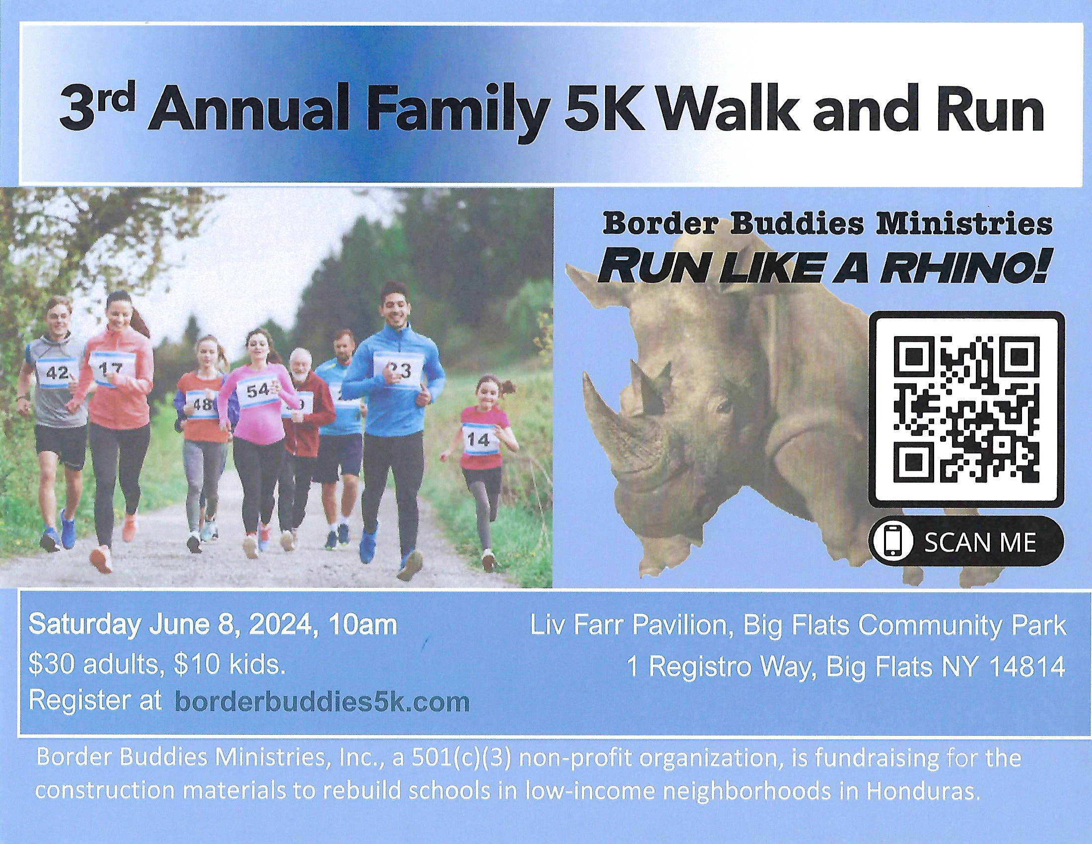 3rd ANNUAL FAMILY 5K WALK and RUN June 8th